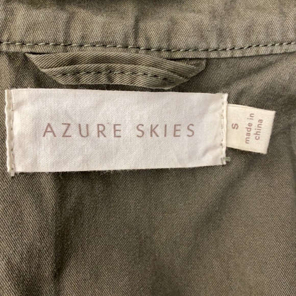 Aritzia Azure Skies Army Green Trooper Utility Hooded Fall Jacket Size S - Picture 14 of 16